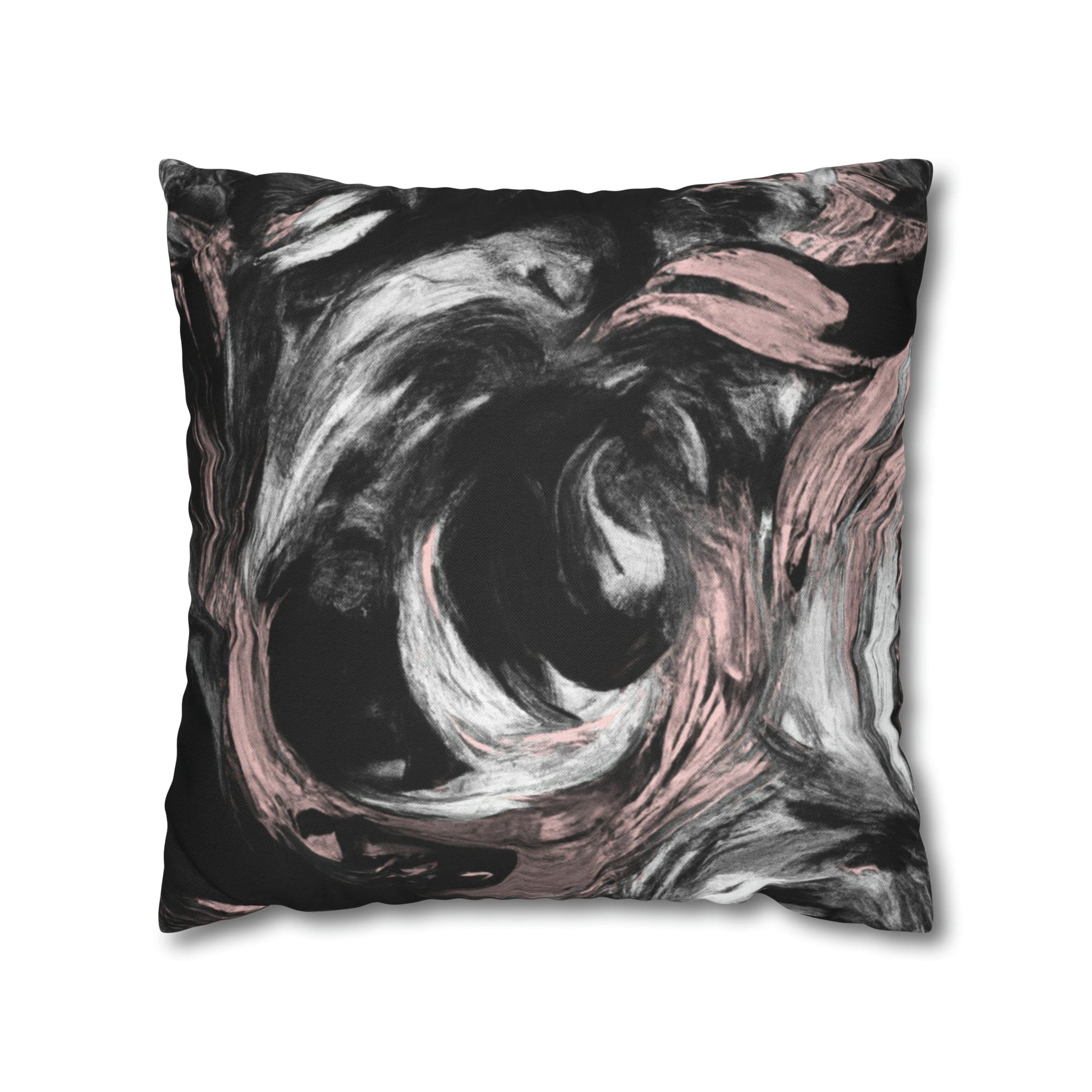 Decorative Throw Pillow Cover - Black Pink White Abstract Pattern