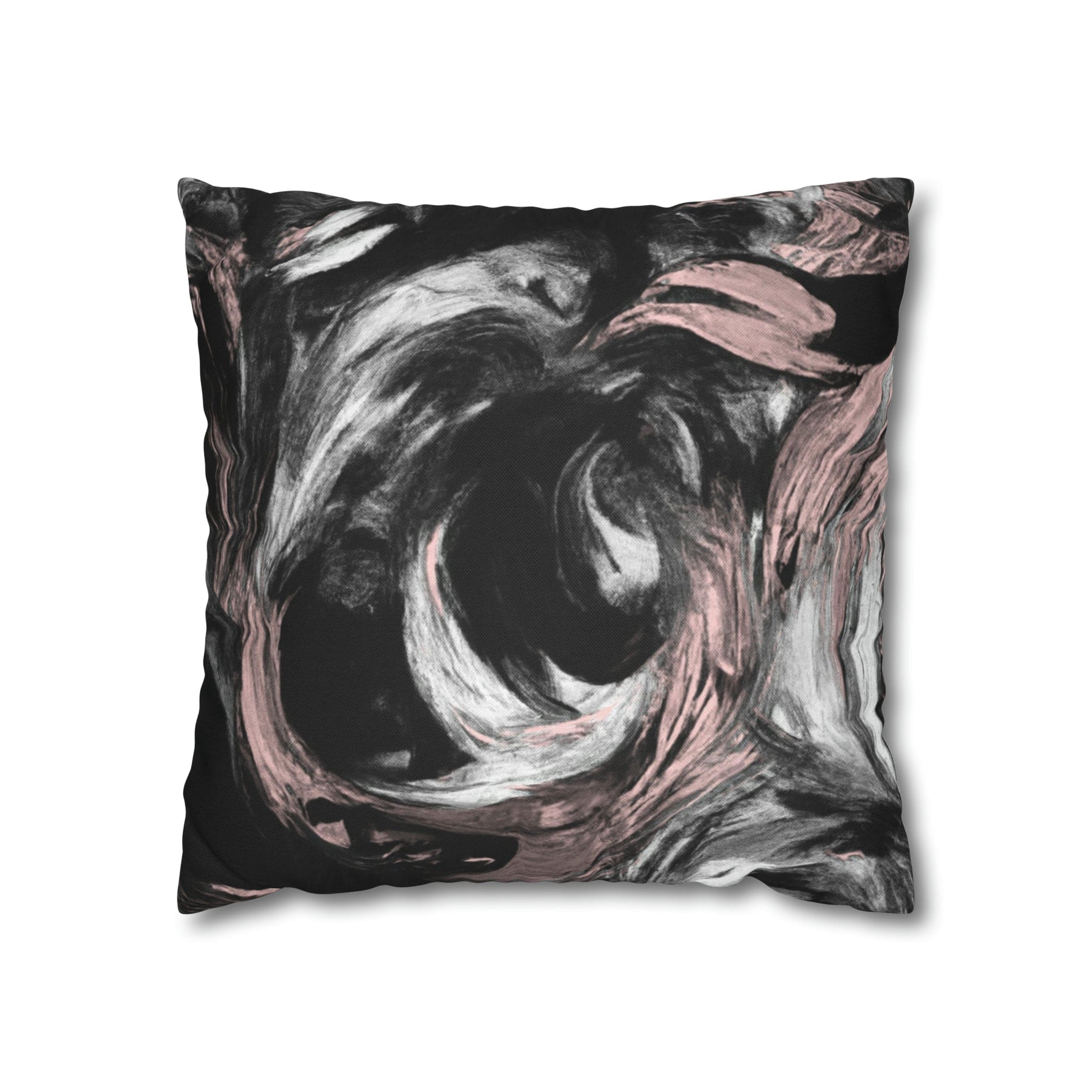 Decorative Throw Pillow Cover - Black Pink White Abstract Pattern