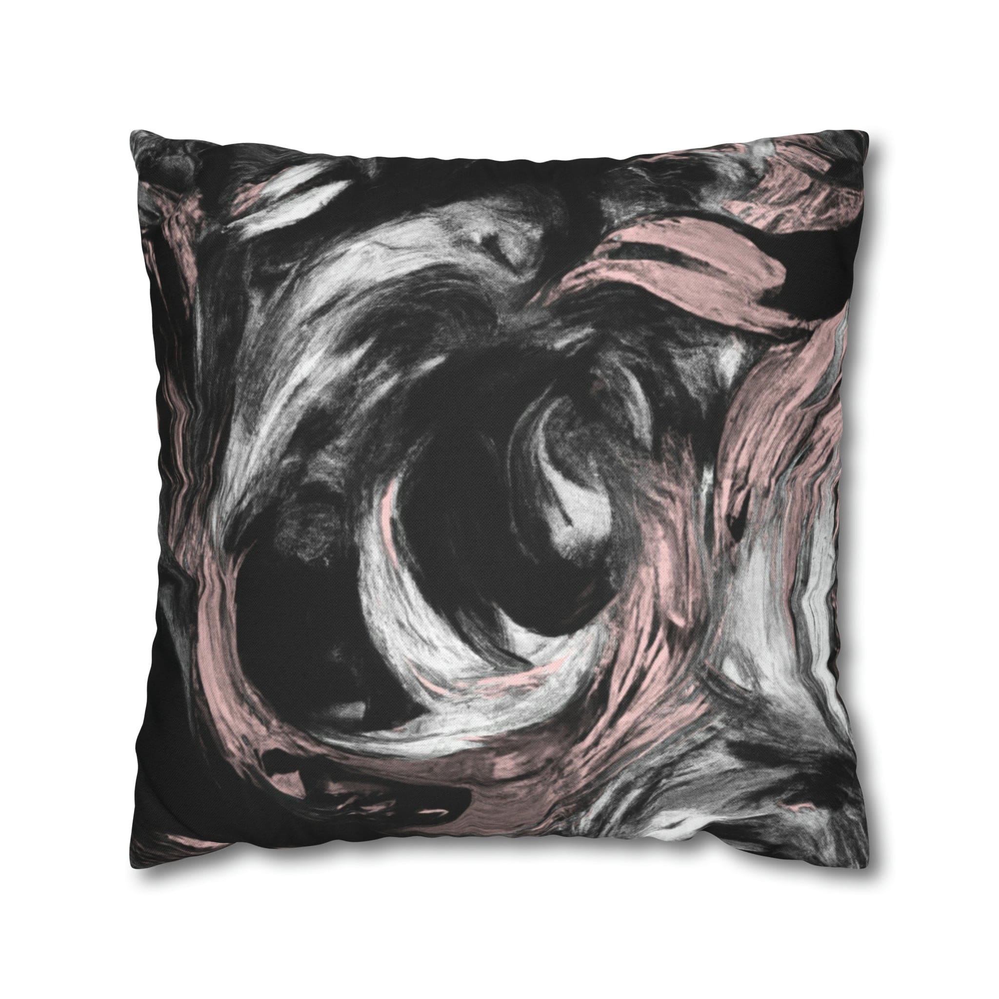 Decorative Throw Pillow Cover - Black Pink White Abstract Pattern