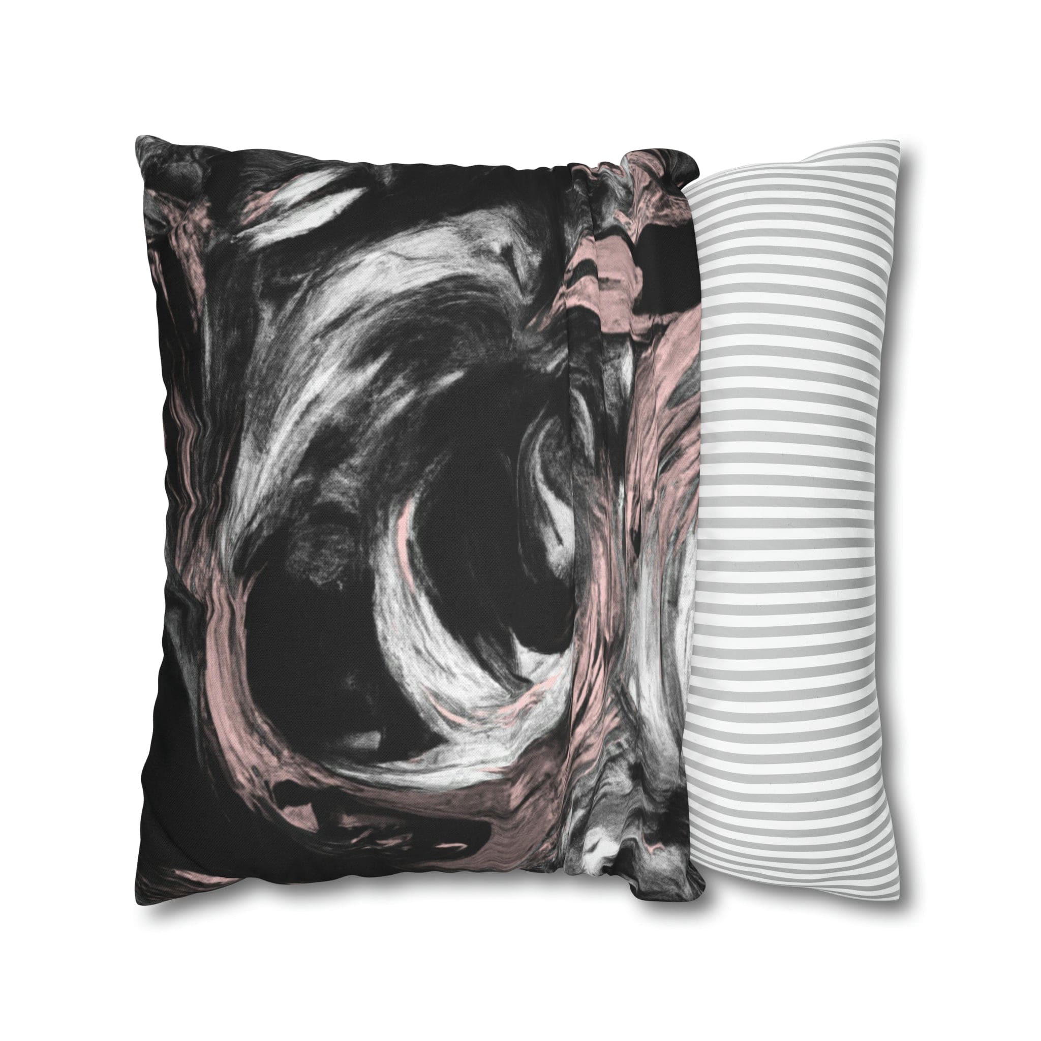 Decorative Throw Pillow Cover - Black Pink White Abstract Pattern