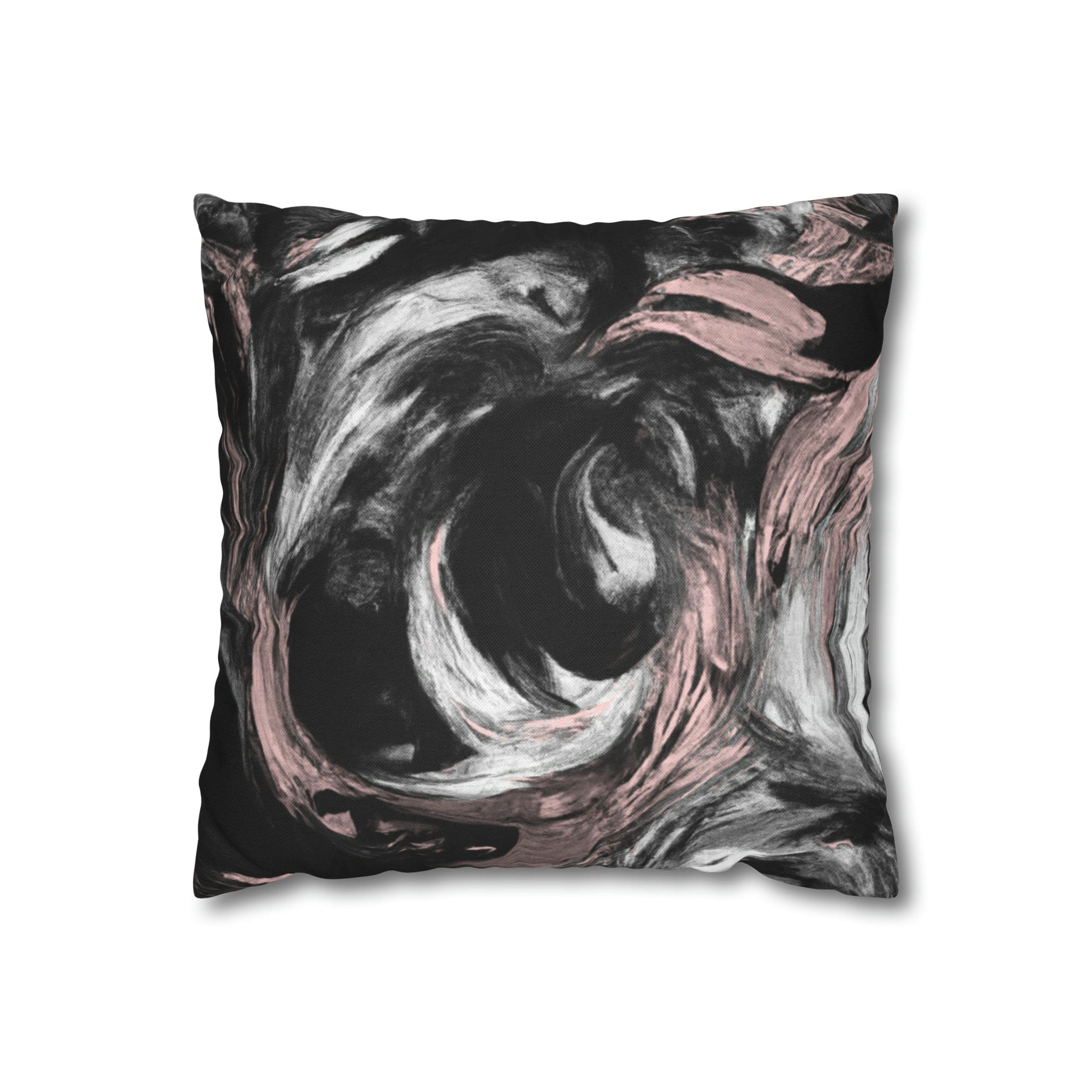 Decorative Throw Pillow Cover - Black Pink White Abstract Pattern