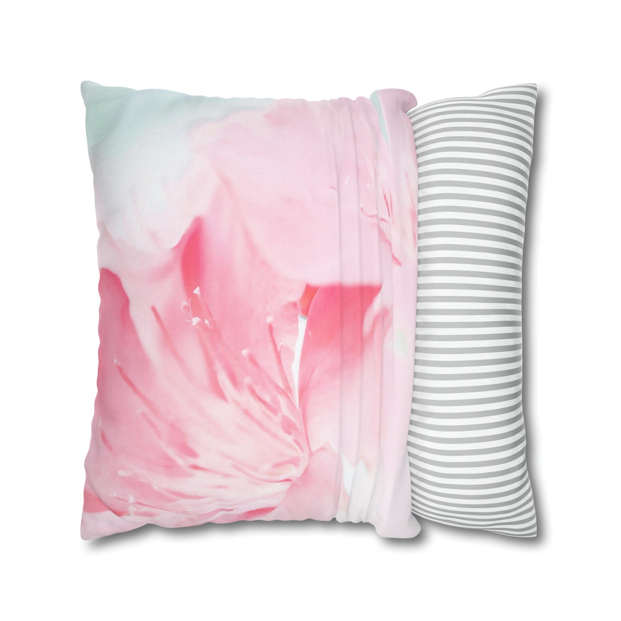 Decorative Throw Pillow Cover - Peaceful Pink Flower Bloom
