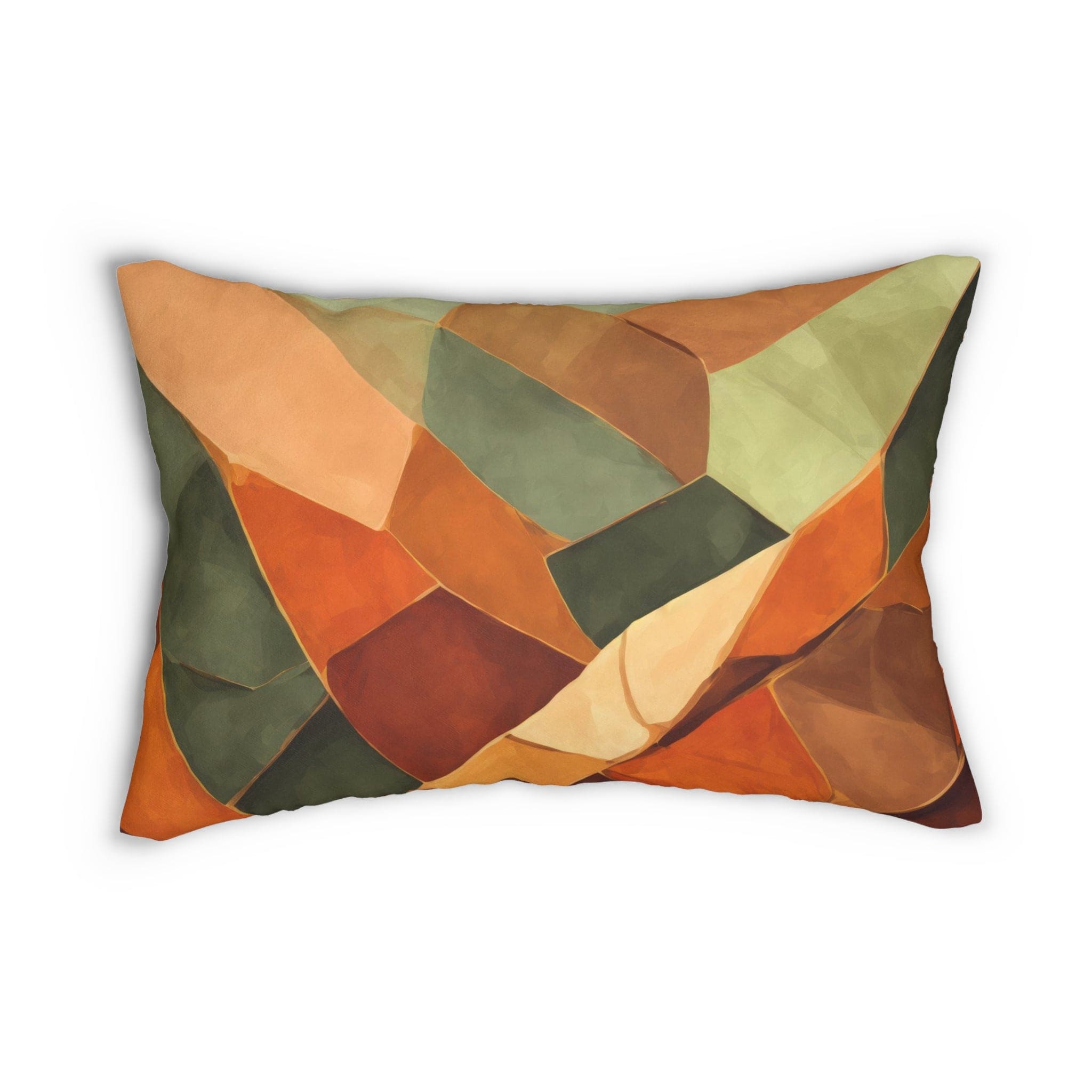 Decorative Lumbar Throw Pillow - Rustic Red Abstract Pattern