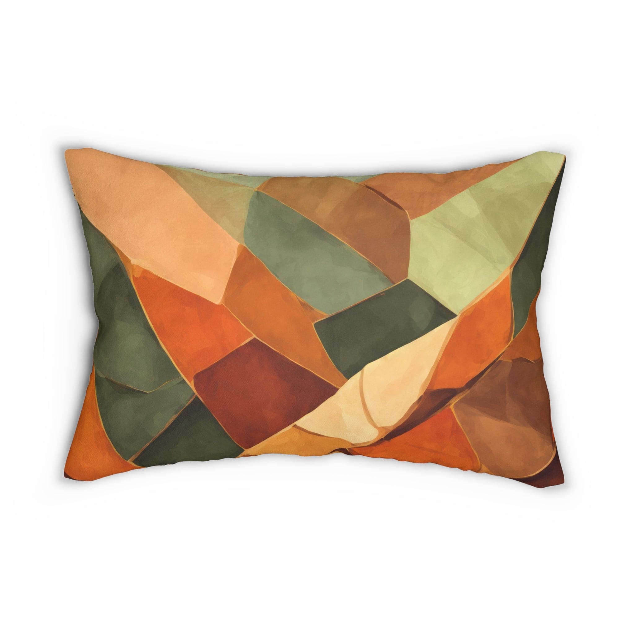 Decorative Lumbar Throw Pillow - Rustic Red Abstract Pattern